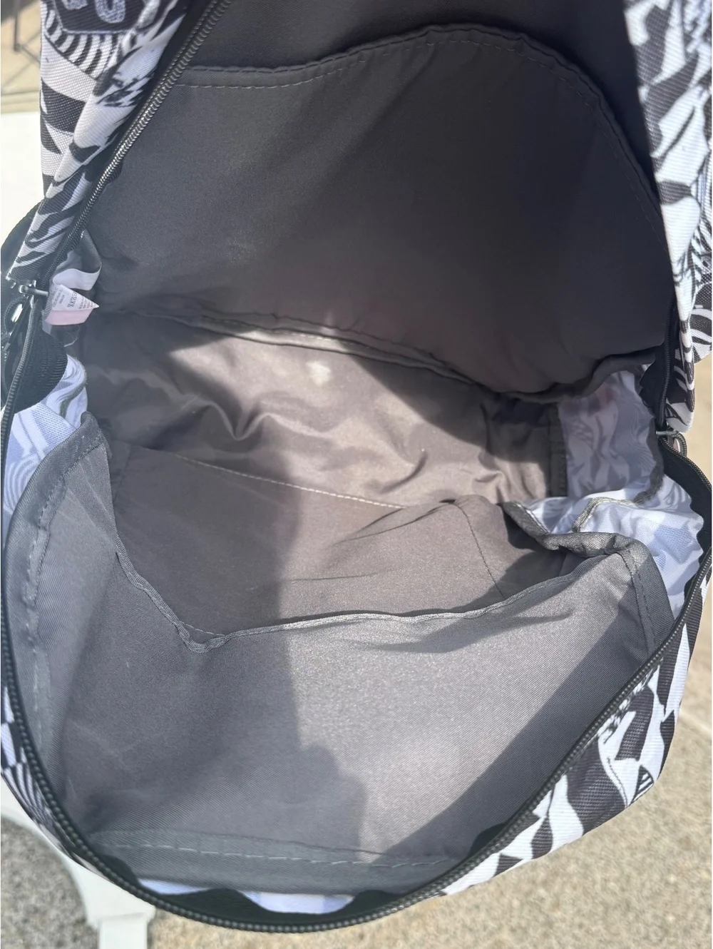 Volcom Backpack Black White Graphic Print School Skate Travel Laptop Bag